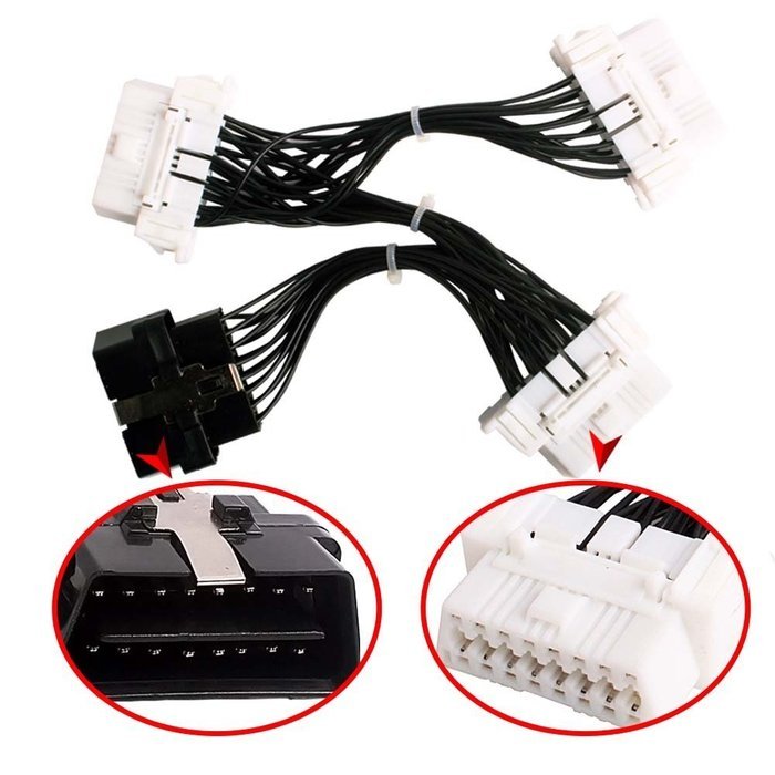 Obdspace obd2 16pin obd2 splitter extension cable male to dual female y