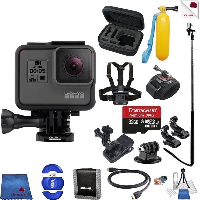 Gopro Hero 5 Black 14 Piece Frontier Bundle Includes: Go Pro Hero5 Black + Case + Floaty Bobber + Chest Strap...