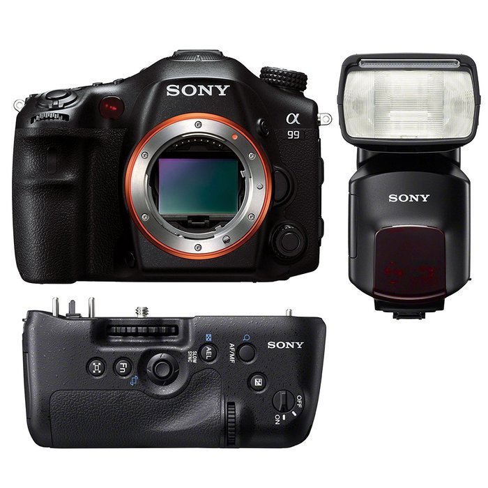 Sony SLT A99 hard bundle with A99 Grip and HVLF60M flash N4