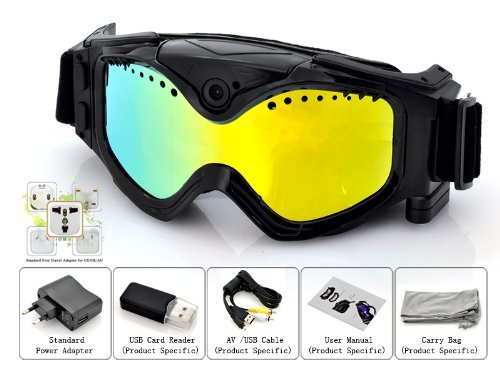 Skiing Goggles with Built-in Sports Action Camera Featuring 720p HD Resolution Recoding and a Cool 130 Degree... N2