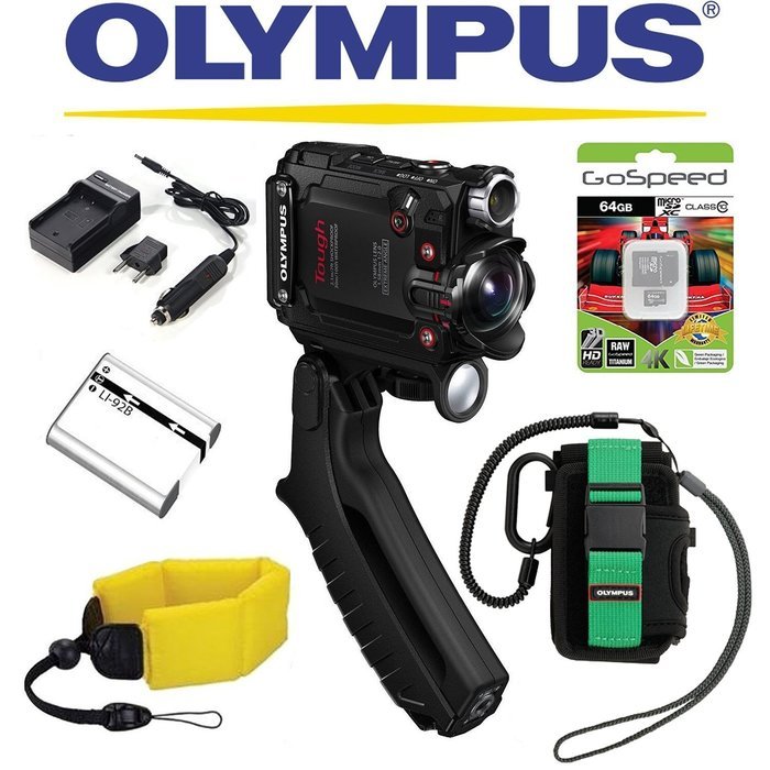 Olympus Stylus Tough TG-Tracker Wifi Action Camera (Black) + Olympus TG-Tracker Case CSCH-125 (Black) + 64GB microSDXC...