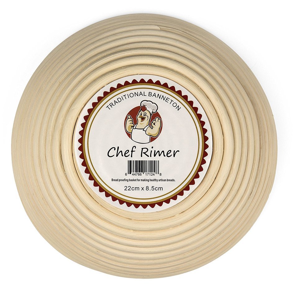 Chef Rimer 22x8.5cm Size Bread Banneton Proofing Basket + Liner,1KG Dough Rising Artisan Easy To Use,Clean & Store... N3