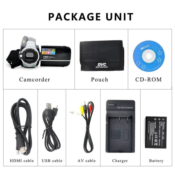MARVUE Camcorder HD 720p 3 Inch Touch Screen Recorder Portable Digital Video Camera 16MP (HDVM32) N11