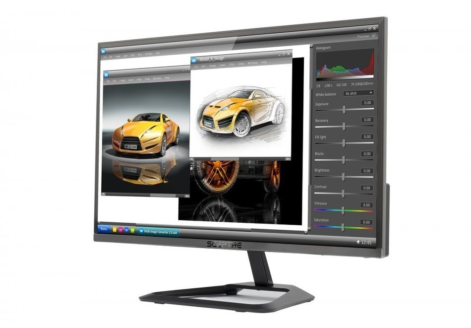 Sceptre E E225W-1920R 22" Ultra Thin LED Monitor Full HD 1080P HDMI, Metallic N3