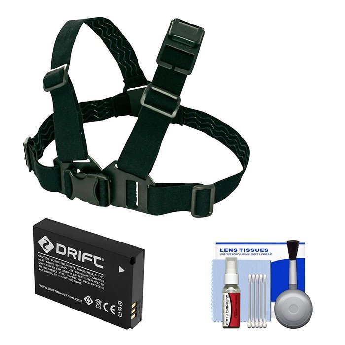 Drift Innovation Shoulder Mount with Battery + Cleaning Kit for Drift HD, HD 170, Ghost, Ghost-S Action Camcorders N3