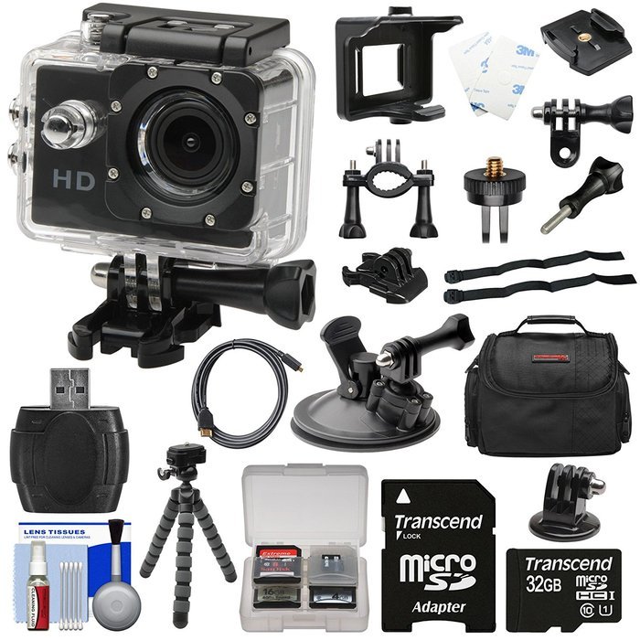 Zuma HD DVR 720p Sports Video Recorder Action Camera Camcorder with LCD Screen + Action, Bike, & Suction Cup Mounts...