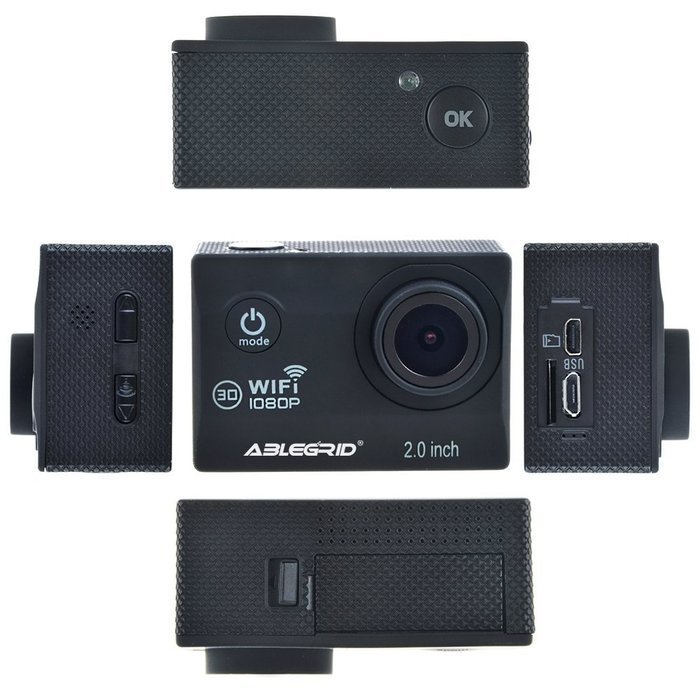 ABLEGRID&reg; AG4000 30-meter Waterproof 12MP 2.0 inch WIFI 1080P HD Sports Action Camera with 170&deg; wide Angle Lens... N8