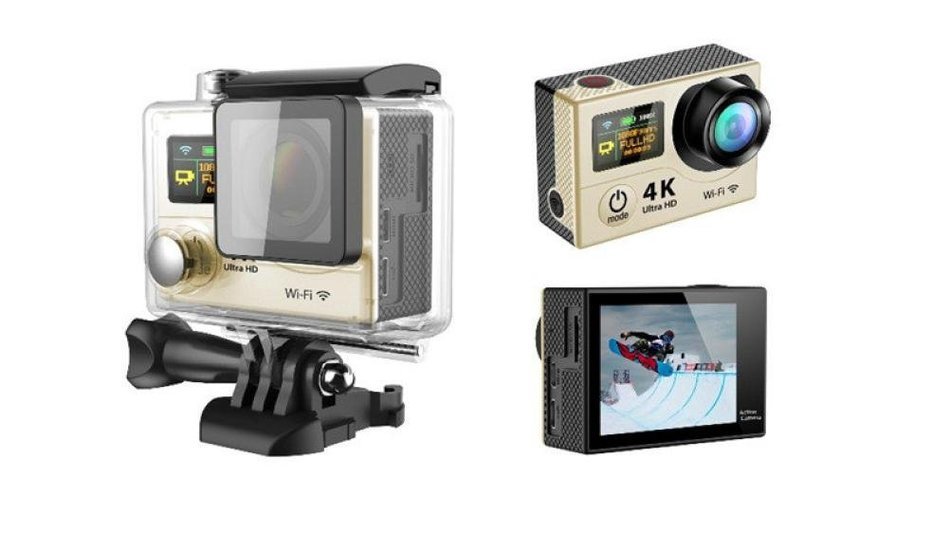 TONSEE WIFI Sports Camera Ultra HD 4K Dual Screen 2" LCD Video With Remote Control, Gold