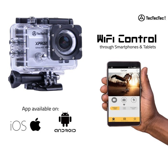 TecTecTec Action Camera Ultra HD XPRO2+ WiFi Waterproof Sport Cam - Silver N6