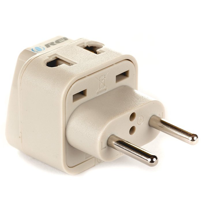 OREI 3 in 1 Continental Europe Travel Adapter Plug with USB and Surge Protection - Type C - Turkey, Italy & More N21