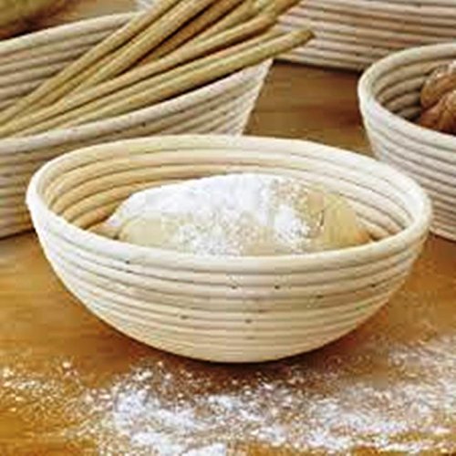 GLOBAL HUNTRESS 8.5" Round Banneton Brotform Bread Dough Proofing Rising Rattan Basket & Liner N3