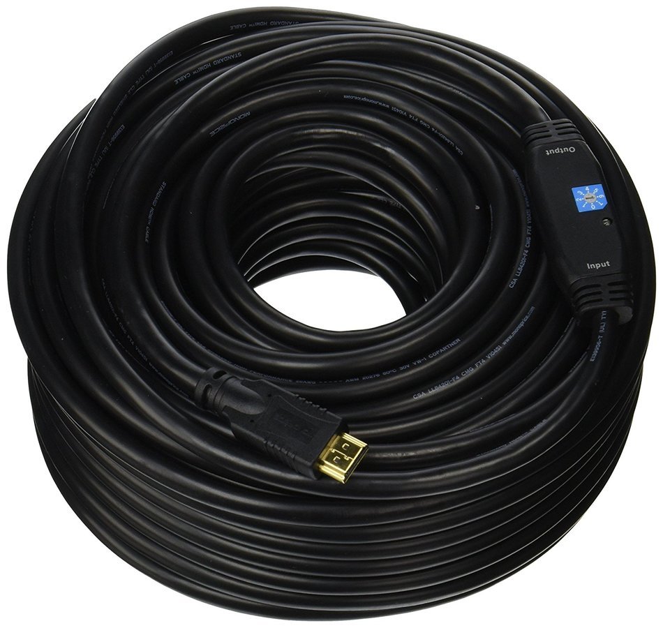 Monoprice 75ft 26AWG CL2 Standard HDMI Cable w/ Built-in Equalizer - Black N3