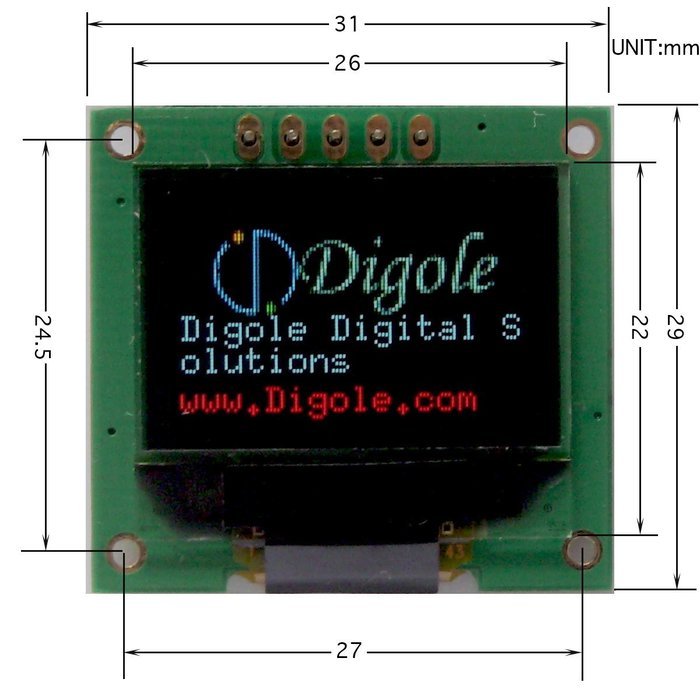 0.95" Serial:UART/IIC/I2C/SPI 96x64 True 65K Color Graphic OLED Display Module N2