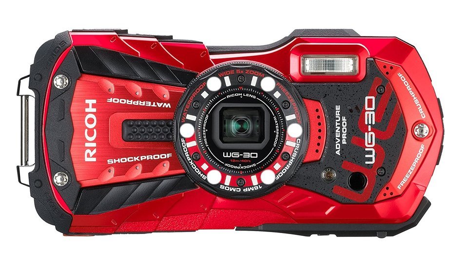 Ricoh WG-30 red 16 MP Waterproof Digital Camera with 5x Optical Image Stabilized Zoom and 2.7 Inch LCD (Red) N3
