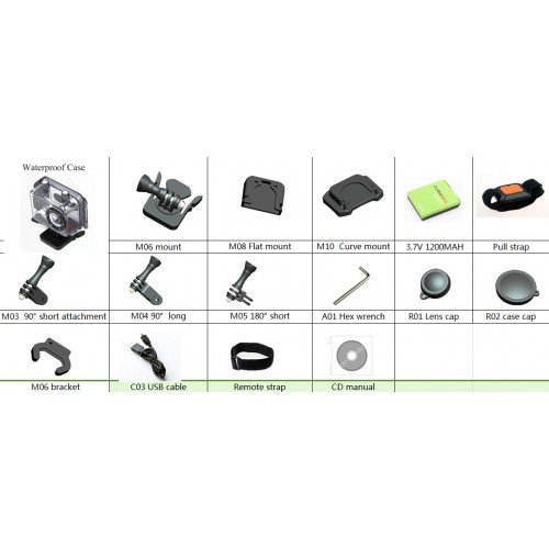 Hobbytree 1080P HD Wi-Fi action camera 16MP N7