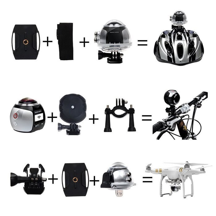 GBD Wireless 360 Degree Panoramic Camera 3D VR Live Video Full View Action Sports Camera with WiFi Waterproof... N18