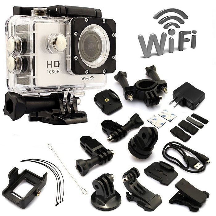 Generic 1080p Hd Sports Cam Outdoor Waterproof Action Wifi Camera 170 Degree Super Wide Angle Lens (Gold) N4