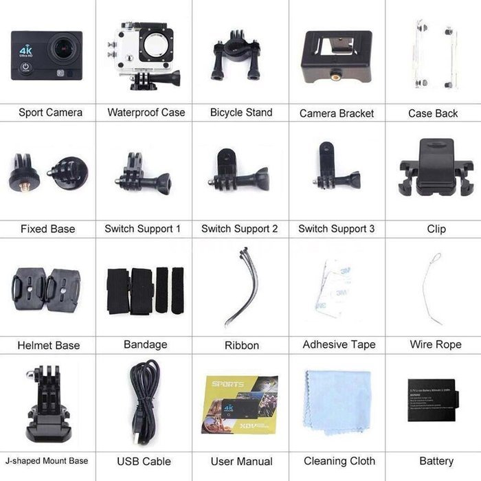 Brotherhood Ultra HD 4k Wifi Helmet Waterproof Sport Action Camera As Go Professional Underwater Camcorder + HDMI... N6