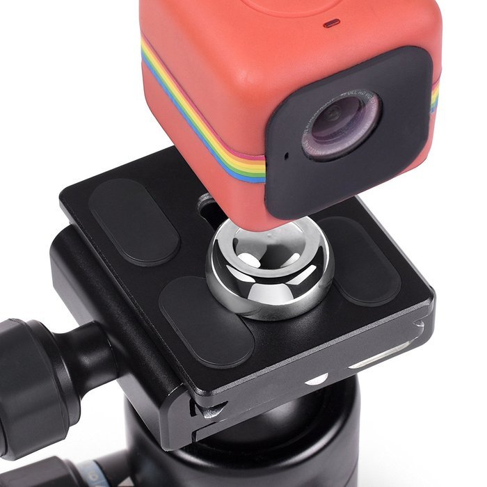 Lightning Power - Silver Chrome color Metallic Tripod adapter mount for Polaroid Cube Lifestyle Action Camera... N5