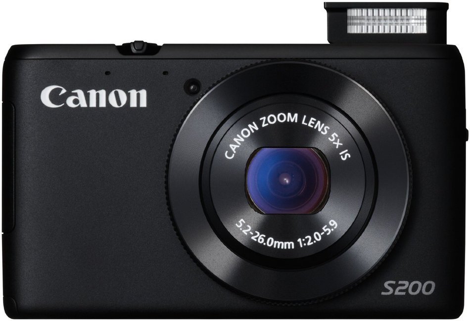Canon PowerShot S200 - Digital camera - compact - 10.1 Mpix - 5 x optical zoom - Wi-Fi - black