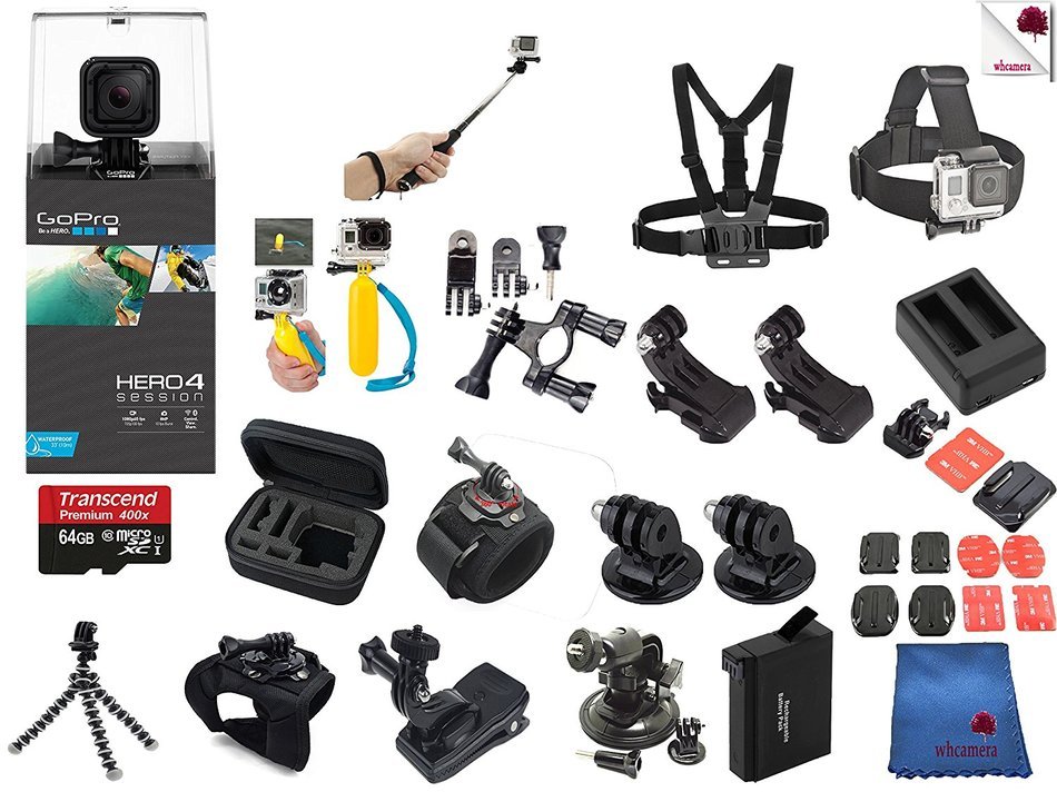 GoPro Hero4 Session with Woodland Hills Exclusive 21 pc All In One Bundle Includes Go Pro Hero 4, Case, 32 GB...