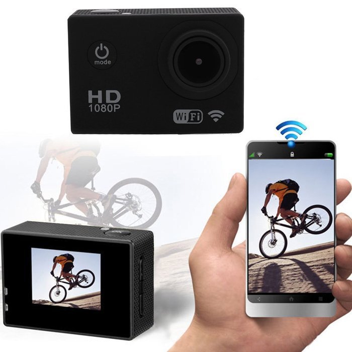 Come Across WIFI 2.0'' 12MP HD 1080P 170Wide Waterproof Helmet Sports Camera Action DV SJ4000 N6