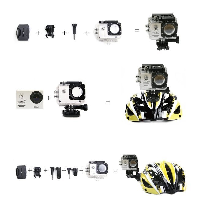 Run Shuangyu Wifi Waterproof Mini Action Sports Camera Marine Diving 170&deg;Wide Angle Lens - 2.0 1080P HD (Black) N2