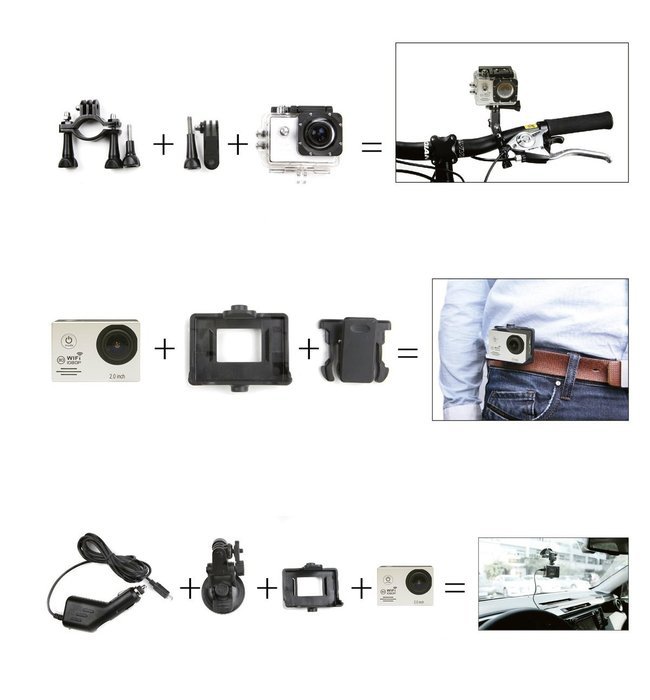 Run Shuangyu Wifi Waterproof Mini Action Sports Camera Marine Diving 170&deg;Wide Angle Lens - 2.0 1080P HD (Black) N3