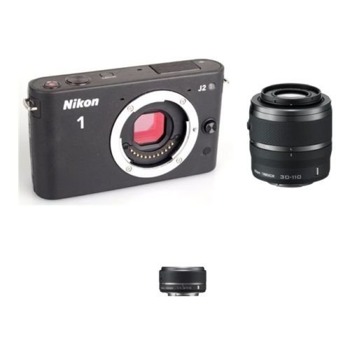 Nikon 1 J2 10.1 MP HD Camera w/ 11-27.5mm f/3.5-5.6 and 30-110mm VR Lenses (Black)