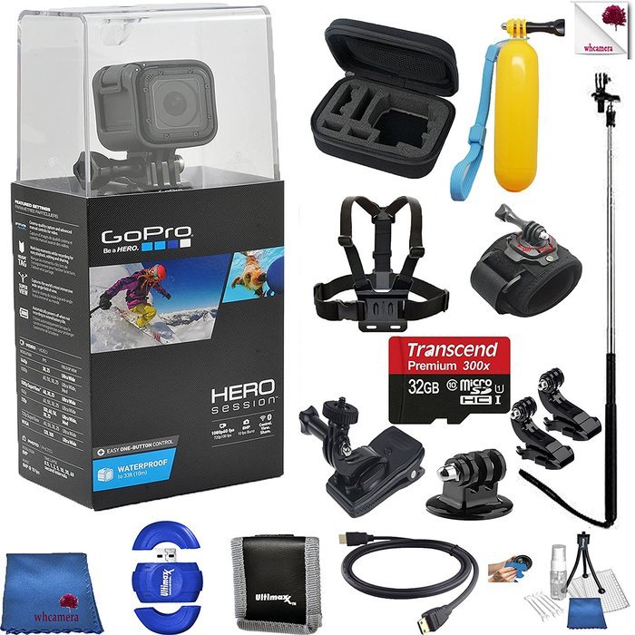Gopro Hero 4 Session 14 Piece Frontier Bundle Includes: Go Pro Hero4 Sesssion + Case + Floaty Bobber + Chest Strap...