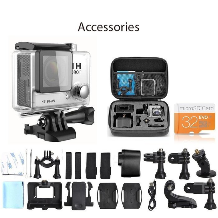 Sogo&reg; 32GB 2.0 Plus Go Pro Action Camera Shockproof Carrying Bag Full HD 1080P Diving Camcorder WIFI 2.0inch 170... N8