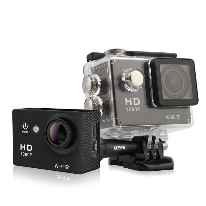 AKEDRE&reg; Sports Action Camera 2.0 " Black Mini Full HD 1080p 12mp Wifi 140&deg; Wide Angle Waterproof Shockproof Helmet... N7