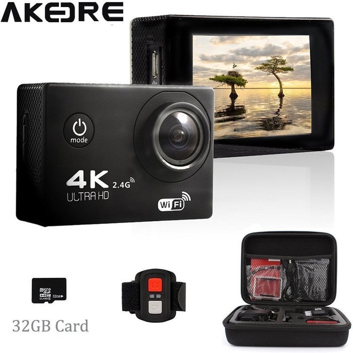 AKEDRE&reg; Sports Action Camera 2.0 " Black Mini Full HD 1080p 12mp Wifi 140&deg; Wide Angle Waterproof Shockproof Helmet... N10