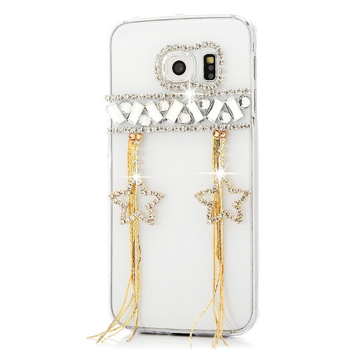 YOKIRIN Galaxy S6 Edge Case, 3D Handmade Luxury Crystal Rhinestone with TWO Cute Hairy Ice... N21