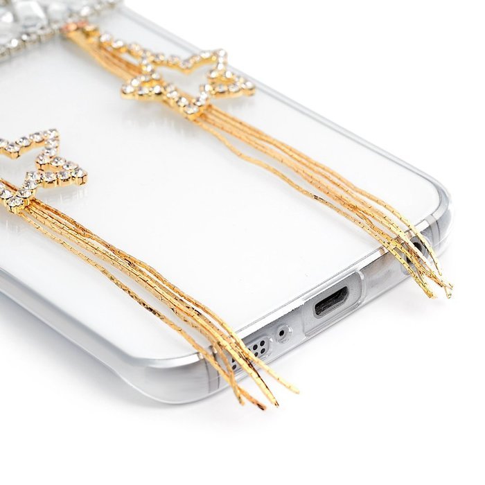 YOKIRIN Galaxy S6 Edge Case, 3D Handmade Luxury Crystal Rhinestone with TWO Cute Hairy Ice... N24