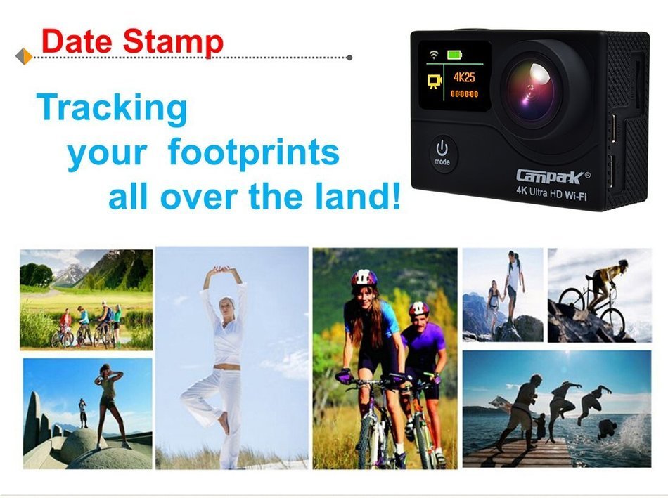 Campark Sports Action Camera-dual Screen, 4k 25fps, 1080p 60fps,wifi,waterproof RF Remote Control,Color Pacakage... N9