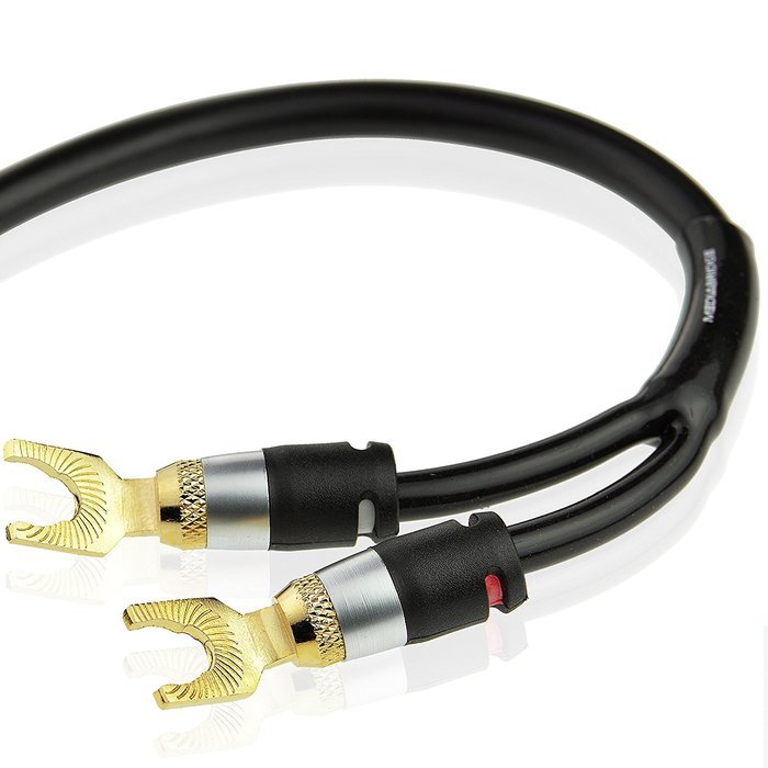 Mediabridge 16AWG ULTRA Series Speaker Cable w/ Dual Gold Plated Spade Tips (25 Feet) - CL2 Rated - High Strand...