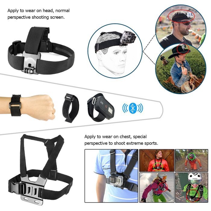 UniHobby 52-In-1 Outdoor Sports Action Camera Accessories Kit for GoPro Hero4/3/2/1 SJCAM SJ4000 5000 6000 7000... N6