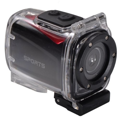 1.3MP Image Sensor 1080P HD 0.39" LCD 90-Degree Wide Angle Lens Sports Action Video Camcorder - Black + Red N4