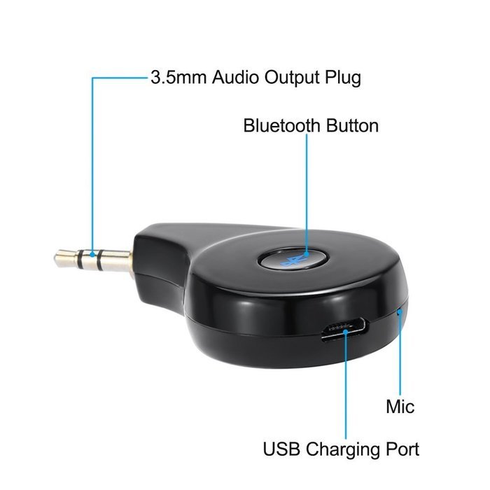 Car Bluetooth 4.2 Audio Receiver, KKmoon Portable Wireless Audio Adapter 3.5mm Stereo Output and Hands Free Phone... N3