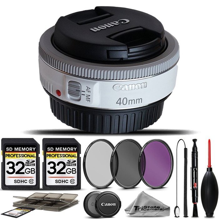 Canon EF 40mm f/2.8 STM Pancake White Lens For The Canon T1i, T2i, T3, T3i, T4i, T5, T5i, 10D, 20D, 30D, 40D,... N2