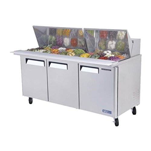 Turbo Air MST-72-30 72" 3 Door Refrigerated Sandwich Prep Table | (30) 1/6 Pan Capacity