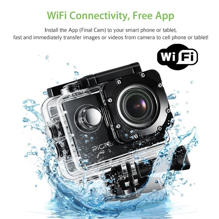 Pictek Sports Action Camera, Waterproof WIFI Sports Video Camera 12MP 2.0-Inch 1080P FHD Action Video Camera with... N4