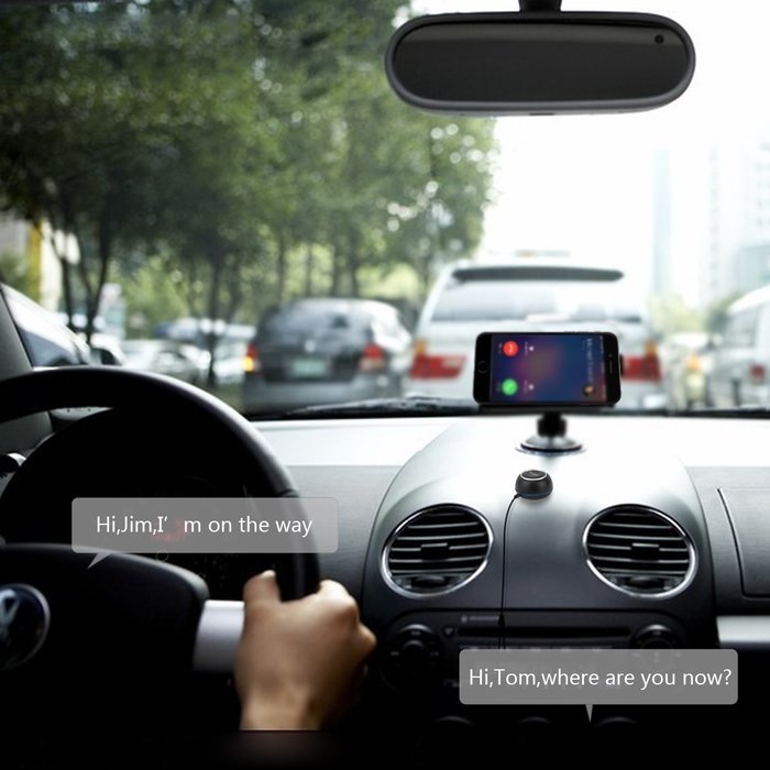 Smof Bluetooth CSR4.0 Stereo Music Receiver/Hands-Free Car Kit for Car Audio System with Knob Rotatable Adjustment... N6