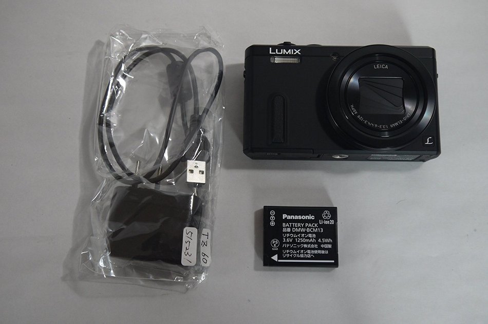 Panasonic DigitalCamera Lumix TZ60 DMC-TZ60 Black - International Version (No Warranty) N5