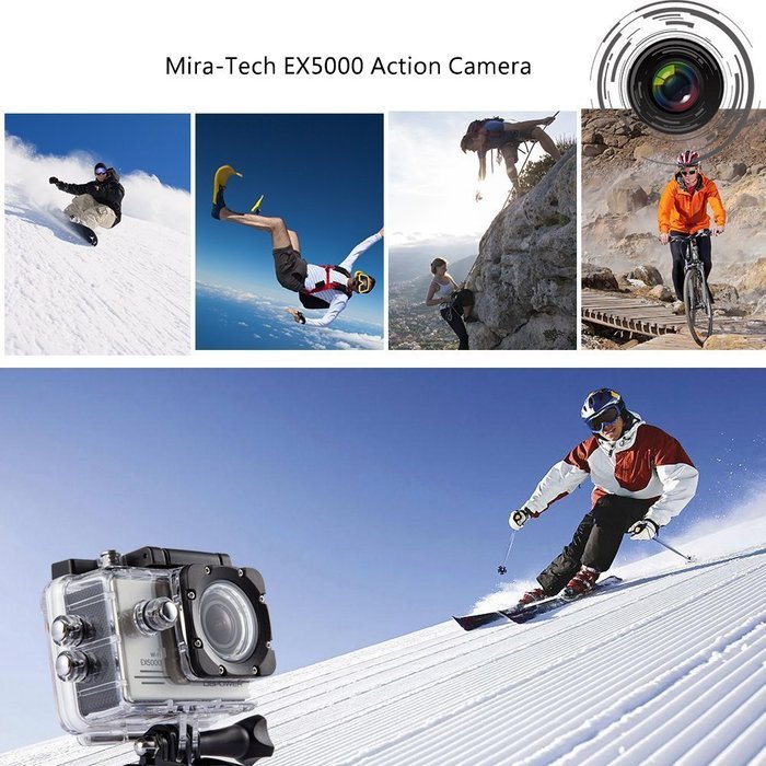 Mira-Tech Original EX5000 WIFI 2.0inch 14MP FHD Sports Action Camera waterproof with 2 Improved Batteries and... N11
