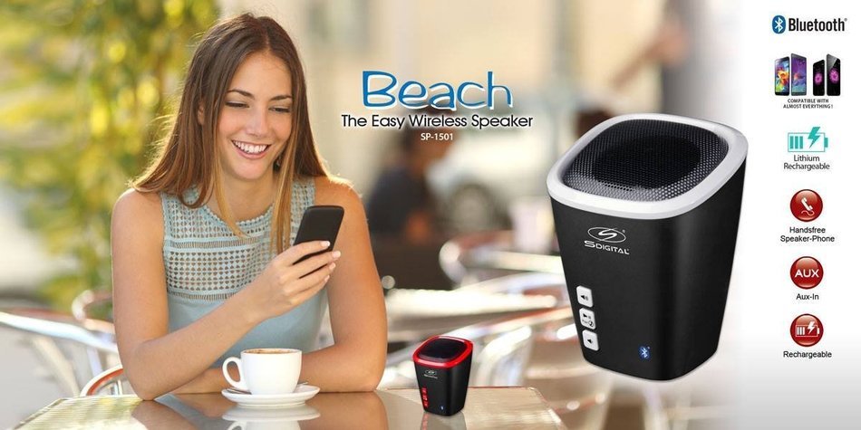 Wireless BlueTooth Speaker, Hands Free Talking Compatible 1 Micro USB & 3.5mm Audio Cable SDIGITAL . N2