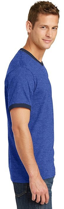 Port & Company PC54R 100% Cotton Ringer Tee - Dark Heather Grey/Jet Black - M N8
