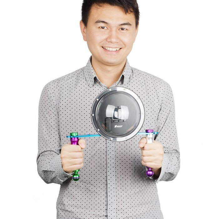 Lightwish 6 Inches Dome Port Underwater Housing + Aluminum Alloy Diving Handheld Selfie + Floating Wrist Strap... N4