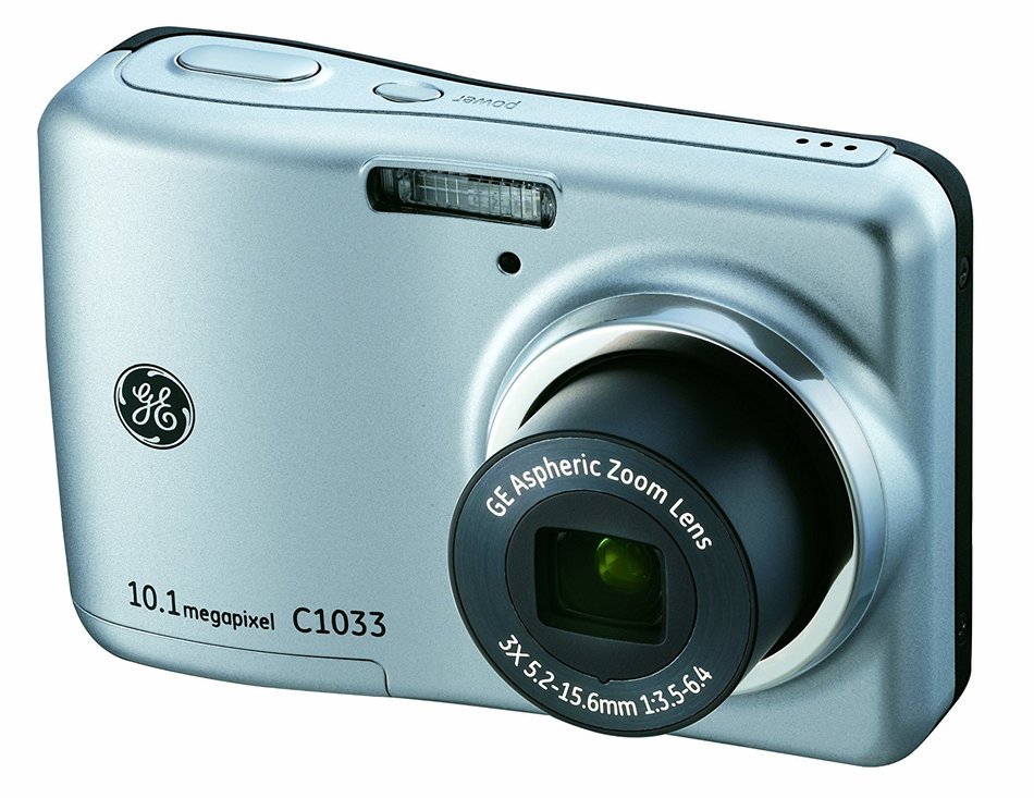 GE C1033 10MP Digital Camera with 3X Optical Zoom and 2.4 Inch LCD with Auto Brightness (Red) N3